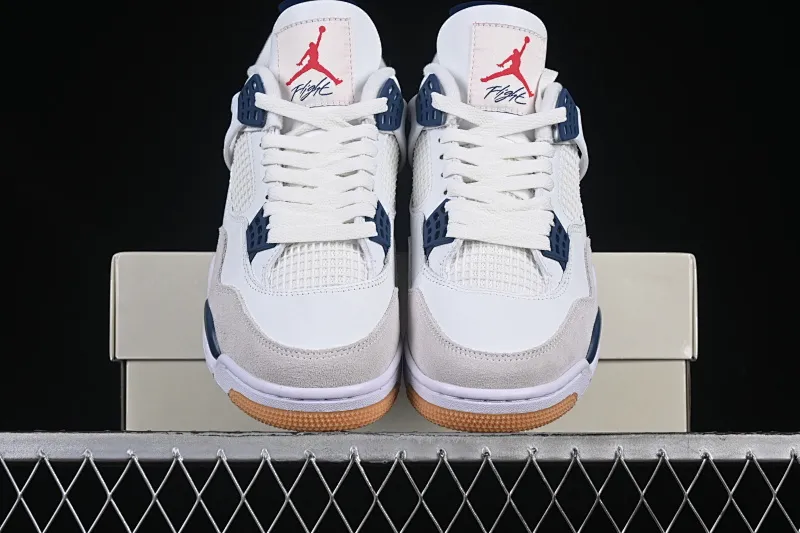 All categories Air Jordan Jordan series basketball shoes Air Jordan 4 Nk SB x Air Jordan 4 "Navy" AJ4 Joe 4 joint white and blue DR5415-100